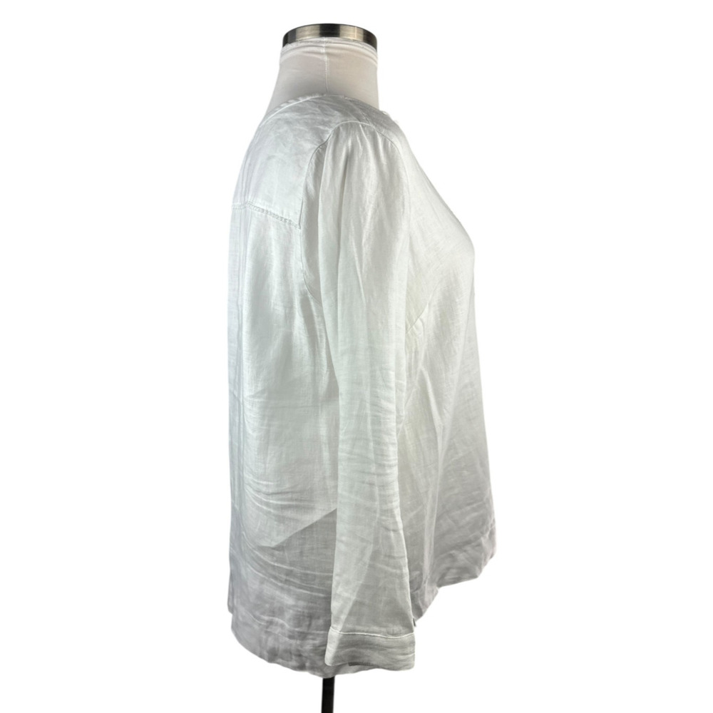 J. Jill x Love Linen Pintuck Mother of Pearl Button Top Lagenlook Plus Size 1X - Picture 11 of 13